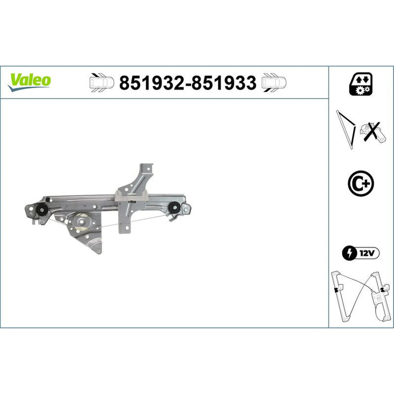 Valeo Electric Window Regulator Lifter Left Rear 851932
