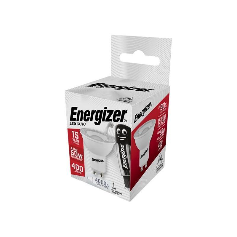 Energizer® LED GU10 36° Dimmable Bulb, Cool White 375 lm 4.6W Energizer® - Dynamic Drive