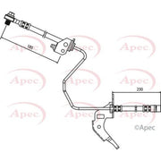 Apec Brake Hydraulic Hose Line Rear Right fits Opel Astra F 1991-1998 1.6 2.0
