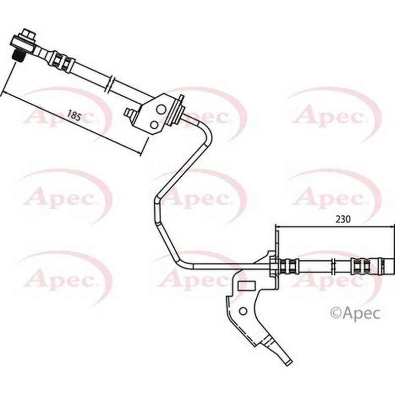 Apec Brake Hydraulic Hose Line Rear Right fits Opel Astra F 1991-1998 1.6 2.0