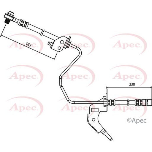 Apec Brake Hydraulic Hose Line Rear Right fits Opel Astra F 1991-1998 1.6 2.0