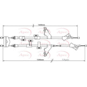 Apec Handbrake Cable Centre fits Ford Focus III 2010-2020 1.0 1.5 1.6 2.0