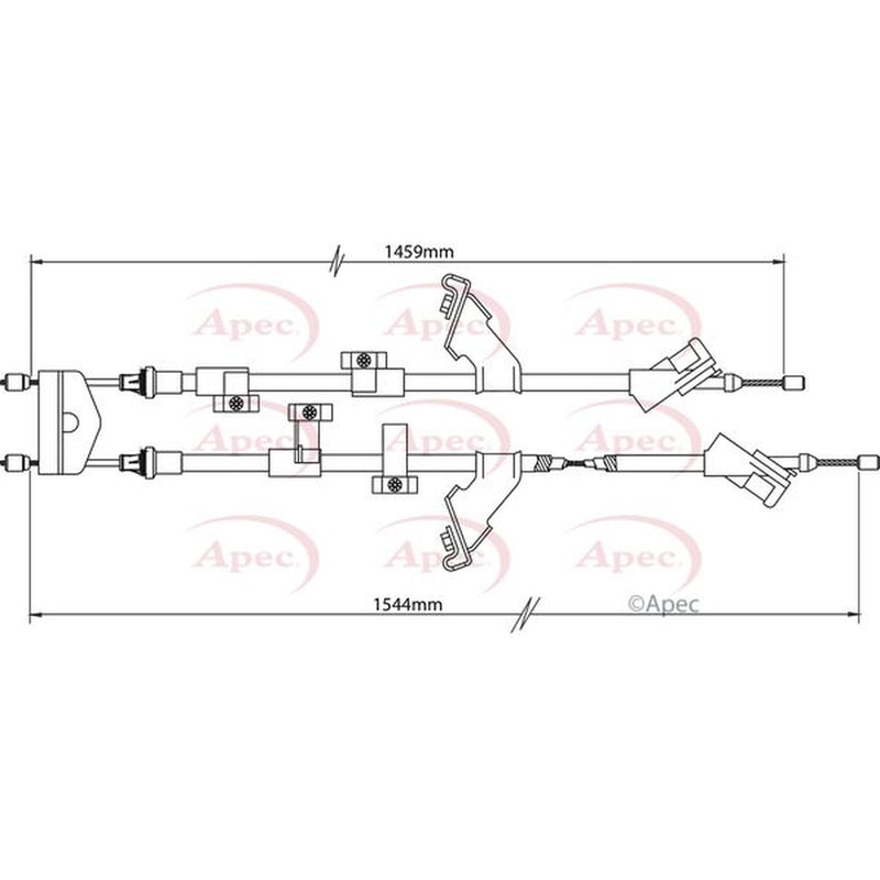 Apec Handbrake Cable Centre fits Ford Focus III 2010-2020 1.0 1.5 1.6 2.0