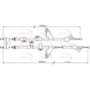 Apec Handbrake Cable Rear CAB1152