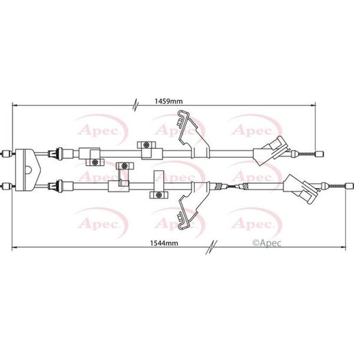 Apec Handbrake Cable Centre fits Ford Focus III 2010-2020 1.0 1.5 1.6 2.0