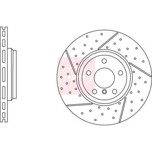 Apec 2 x Perforated/Vented Brake Discs fits BMW 3 2004-2012
