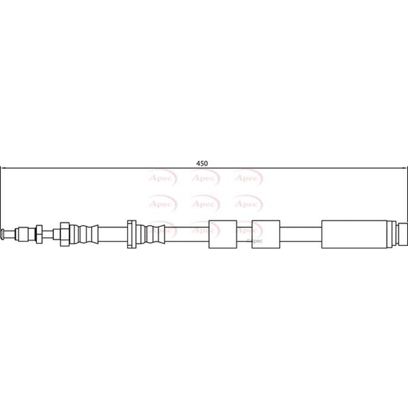 Apec Brake Hydraulic Hose Line Rear Left fits Ford Fiesta 2015-2017 1.6