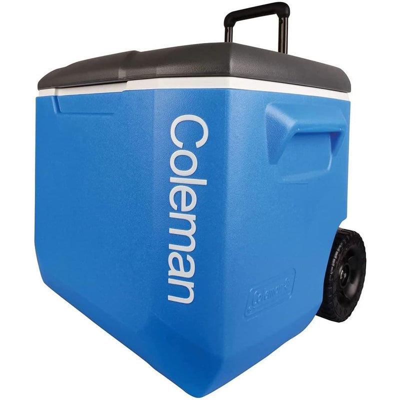 Coleman Blue 60QT Tricolour Wheeled Camping Cooler Coleman  - Dynamic Drive