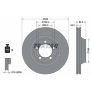 Textar 2 x Front Perforated Brake Discs 92287805