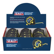 Sealey Rubber Tape Measure 5m(16ft) x 19mm Metric/Imperial Display Box of 12 Sealey - Dynamic Drive