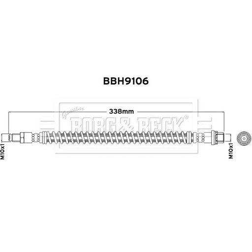 Borg & Beck Brake Hydraulic Hose Line outer BBH9106