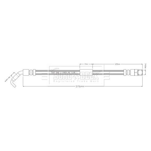 Borg & Beck Brake Hydraulic Hose Line Rear Right BBH8926