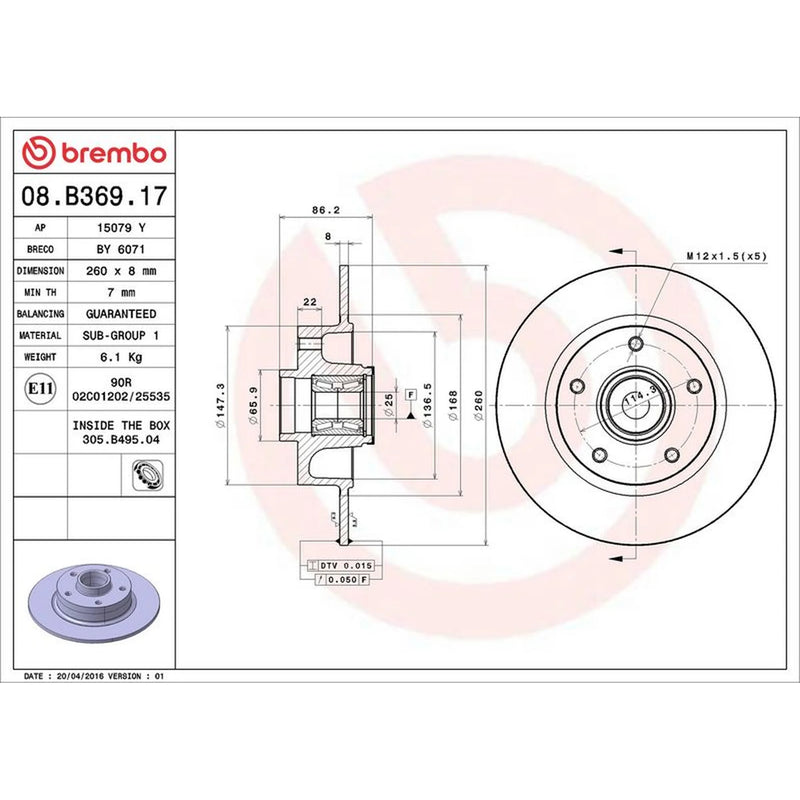 Brembo Front & Rear Brake Discs & Pads fits Renault Megane III 2013-2016 2.0