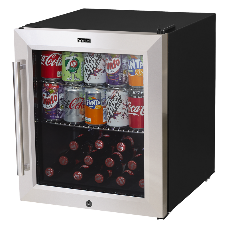 Baridi 50L Tabletop Drinks Fridge Mini Beer Cooler Glass Door Stainless Steel Baridi  - Dynamic Drive