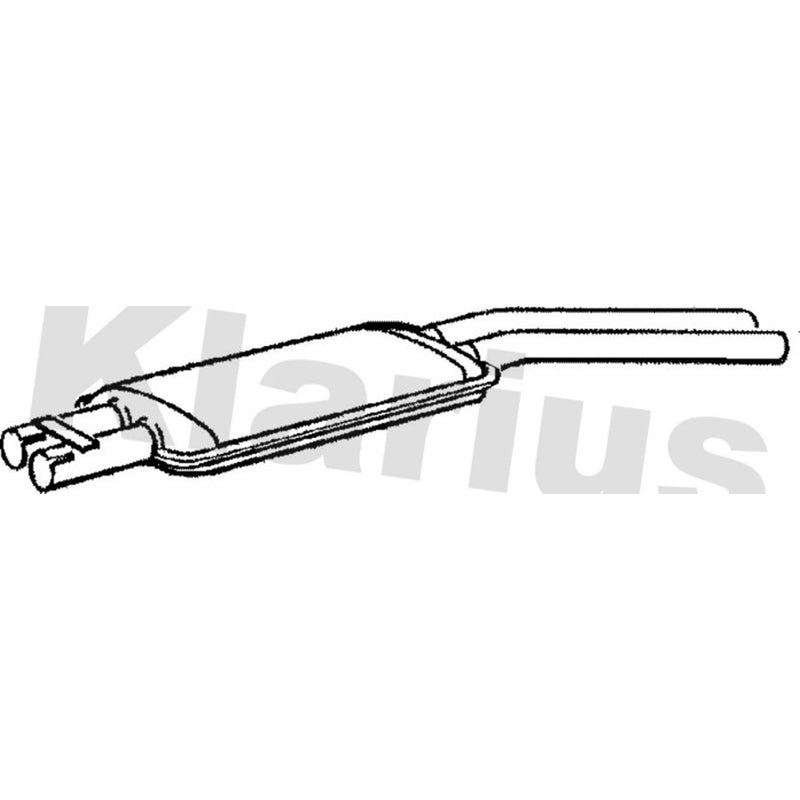 Klarius Box With Centre Pipe Centre fits Mercedes-Benz Sl 1971-1985