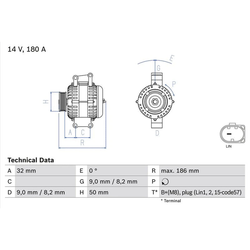 Bosch Car Alternator 12V 0 986 084 590