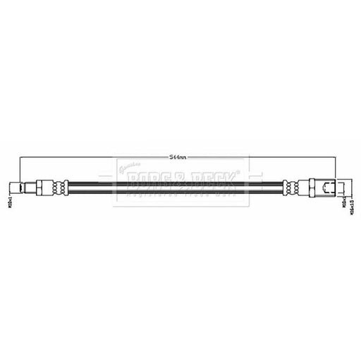 Borg & Beck Brake Hydraulic Hose Line Front Right BBH8702