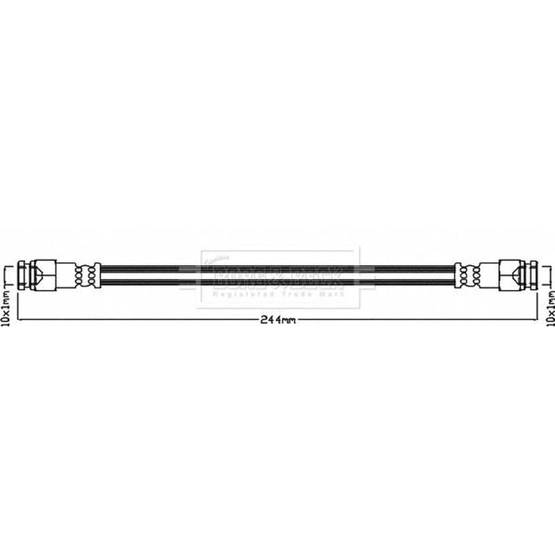 Borg & Beck Brake Hydraulic Hose Line Rear Right BBH8382