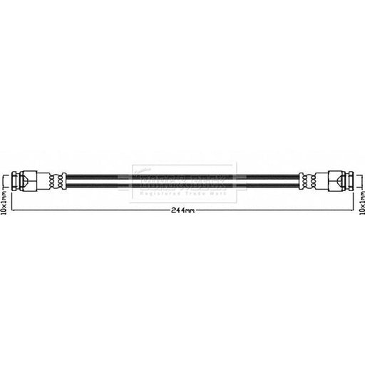 Borg & Beck Brake Hydraulic Hose Line Rear Right BBH8382