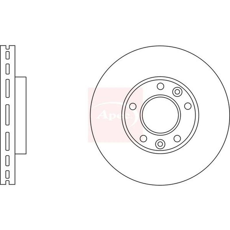 Apec 2 x Vented Brake Discs fits Kia Sedona 1999-2007 2.5 2.9
