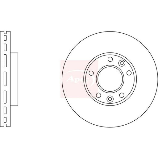 Apec 2 x Vented Brake Discs fits Kia Sedona 1999-2007 2.5 2.9