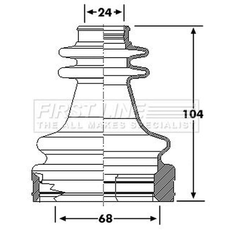 First Line Drive Shaft Bellow Kit Front Left fits Renault Clio 2007-2009 1.5
