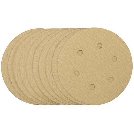 Draper Gold Sanding Discs with Hook & Loop, 150mm, 180 Grit (Pack of 10) 64240 Draper - Dynamic Drive