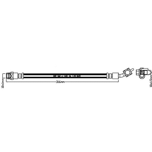 Juratek Brake Hydraulic Hose Line outer JBH1242R