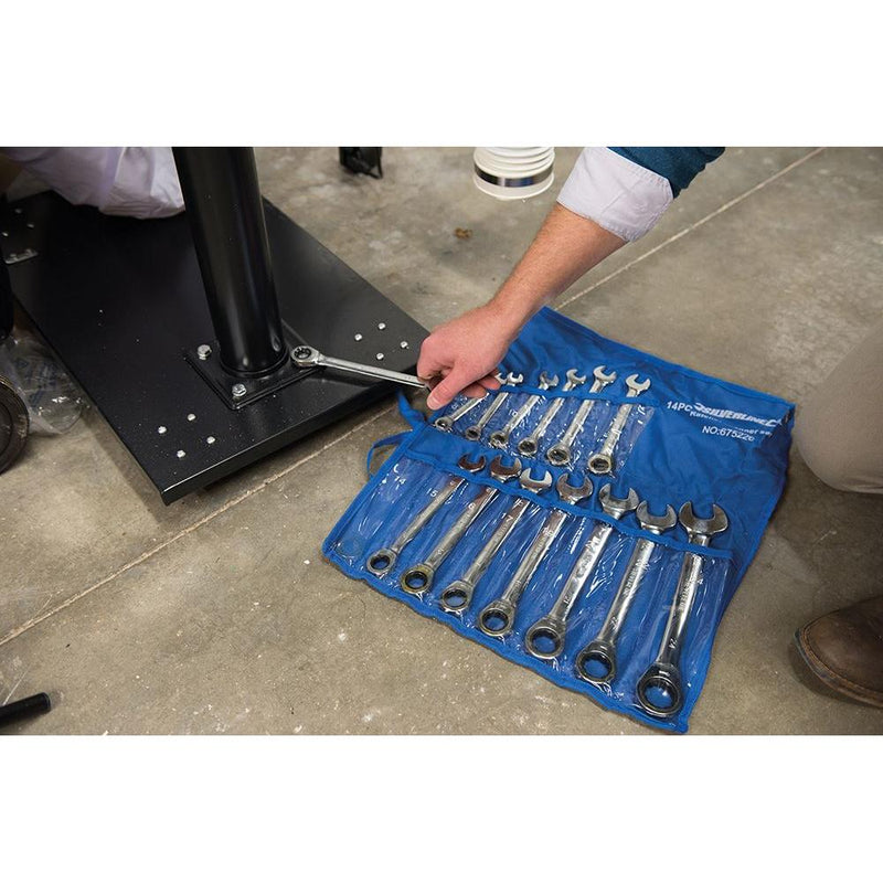 Silverline Fixed Head Ratchet Spanner Set 14pce 8 - 24mm Silverline - Dynamic Drive