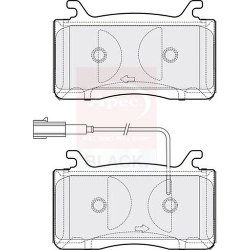 Apec Black Front Brake Pad Set fits Alfa Romeo Giulia 2016 on 2.0