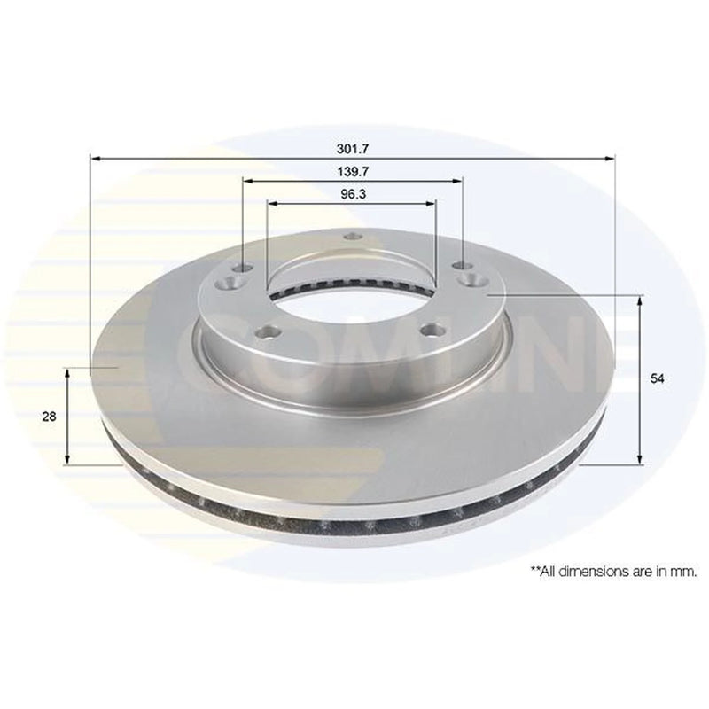 Comline 2 x Front Brake Discs ADC2418V