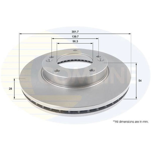 Comline 2 x Front Brake Discs ADC2418V