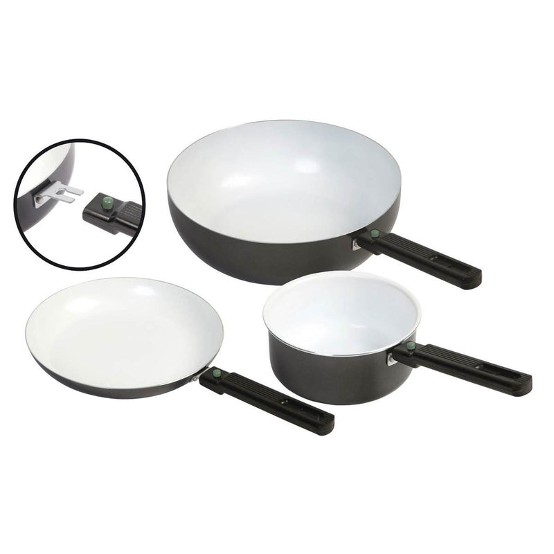 Bo-Camp Sauce Pan Sprint Removable Handle Blk/White Dia 16cm Bo-Camp - Dynamic Drive