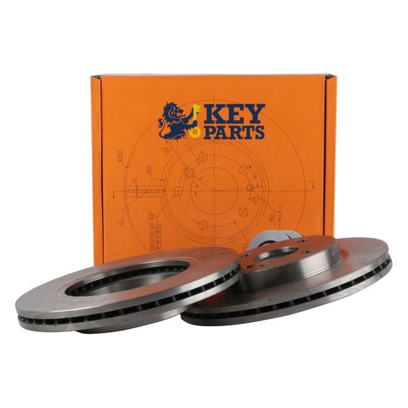Key Parts 2 x Vented Brake Discs fits Mazda 2 2007-2015 1.3 1.4 1.5 1.6