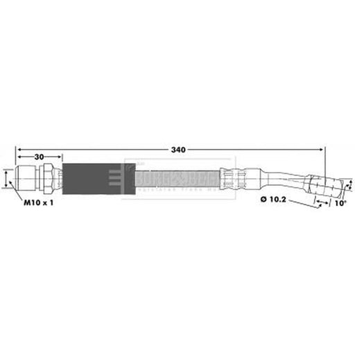 Borg & Beck Brake Hydraulic Hose Line Front Right BBH6354