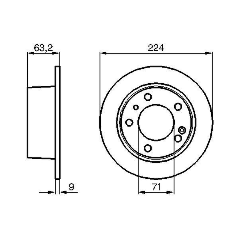 Bosch 2 x Solid Brake Discs fits Citroën Xm 1989-2000 2.0 2.1 2.5 3.0