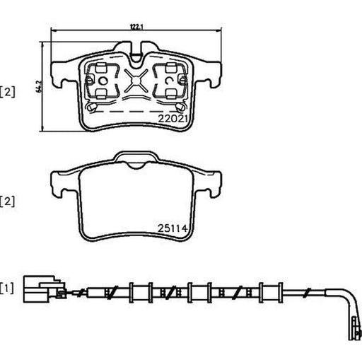 Mintex Rear Brake Pad Set fits Jaguar Xk II 2009-2014 5.0