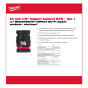 Milwaukee Hex Socket Shw 1/2 Std 16mm-1Pc 4932480310 Milwaukee - Dynamic Drive