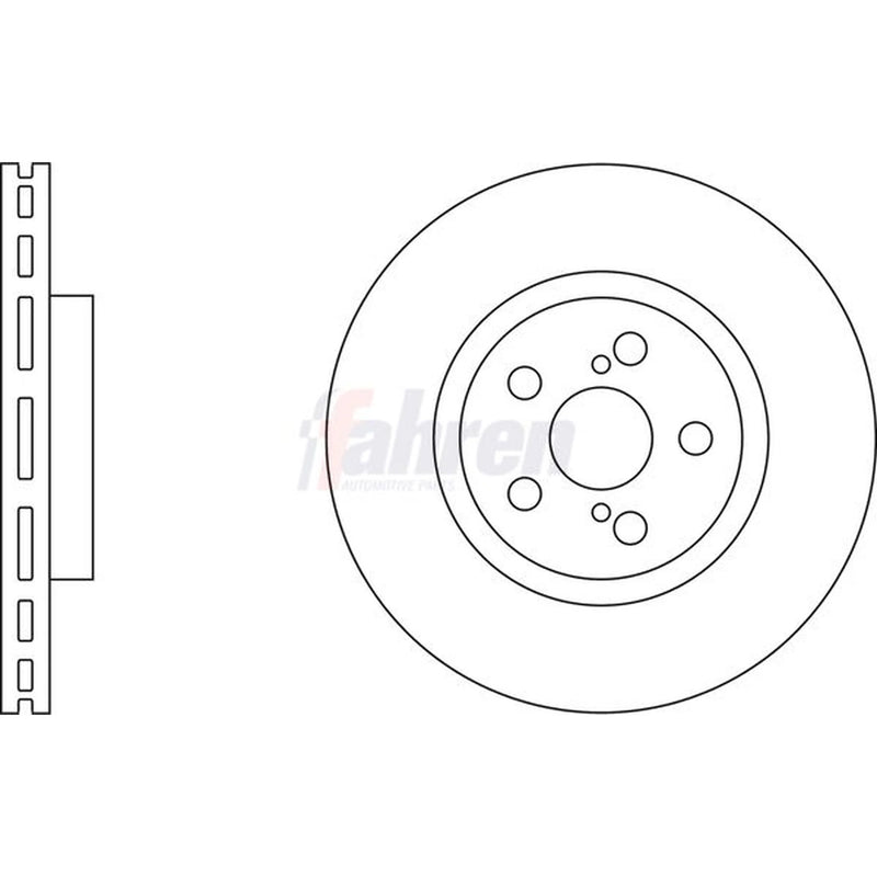 Fahren Front Brake Vented Discs & Pads fits Toyota Avensis 2003-2008 2.0 2.4