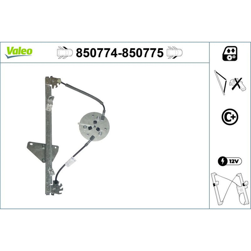 Valeo Electric Window Regulator Lifter Right Front 850775