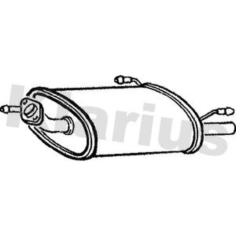 Klarius Box With Tail Pipe Rear fits Nissan Almera 1995-2000 1.4 1.6 2.0