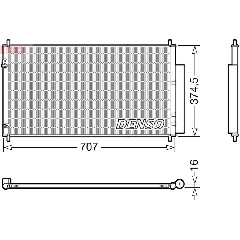 Denso Air Conditioning Condenser fits Honda Civic IX 2012-2016 1.4 1.6 1.8 2.2
