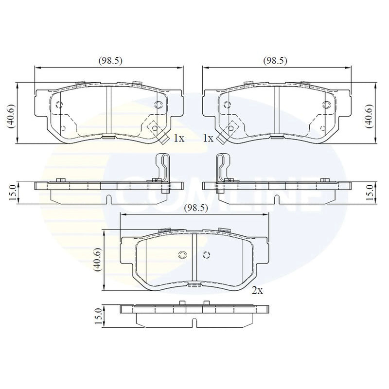 Comline Front & Rear Pads fits Hyundai Getz 2002-2010 1.1 1.3 1.4 1.5 1.6