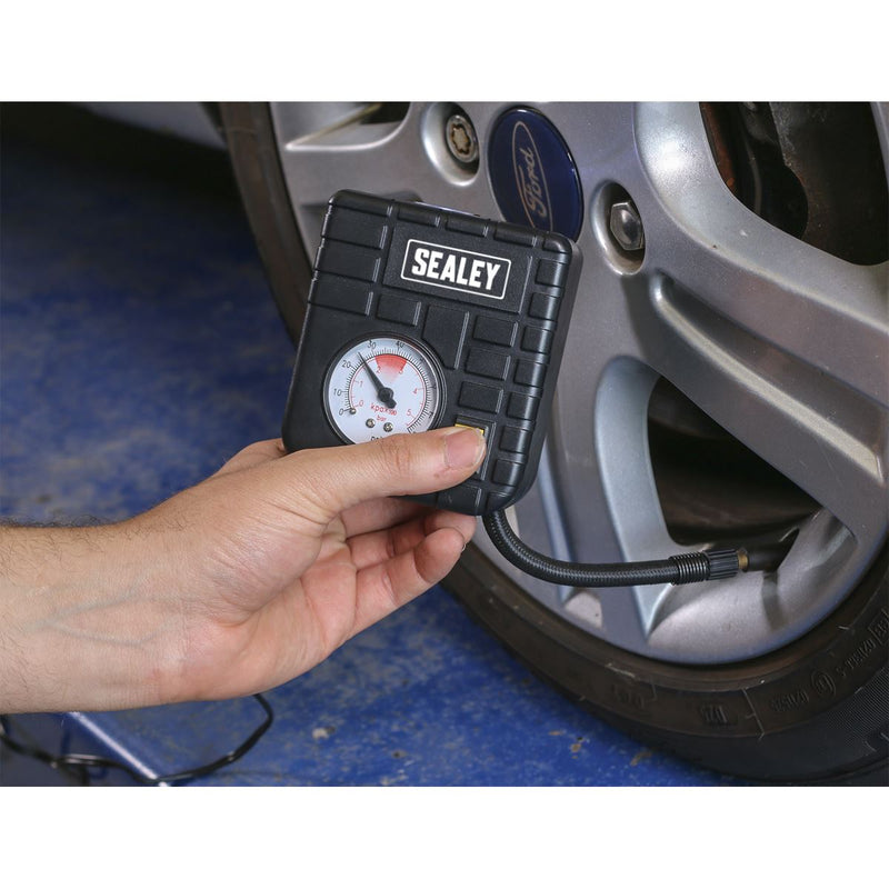 Sealey Micro Air Compressor with Worklight 12V MS163 Sealey - Dynamic Drive