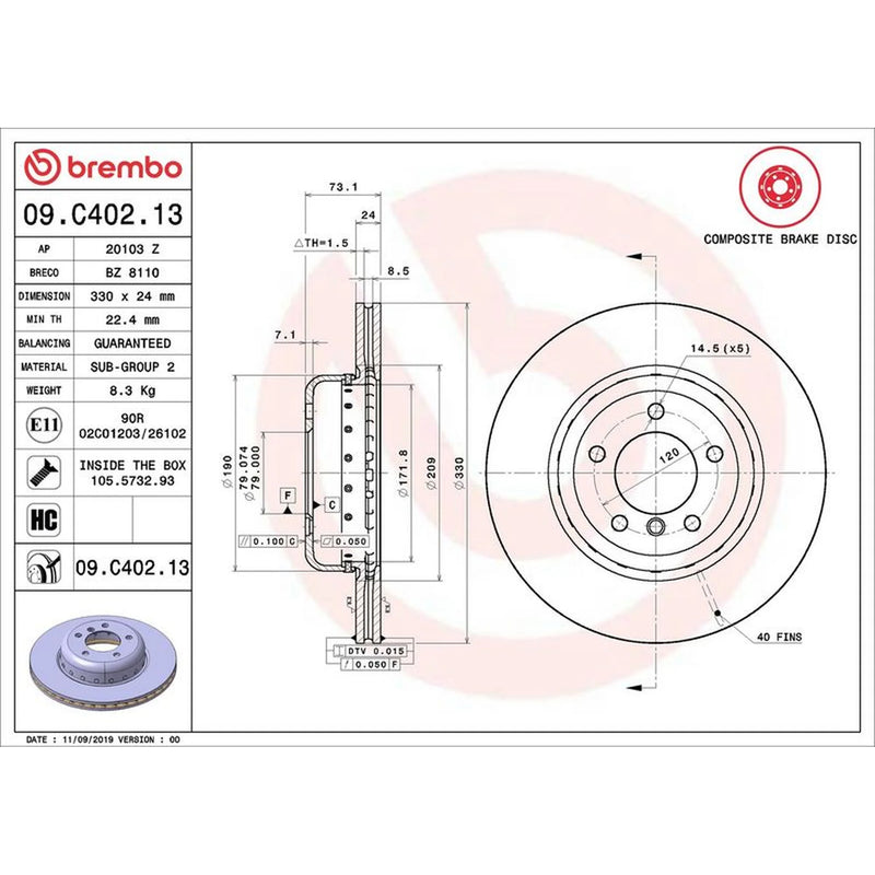 Brembo Front Brake Aluminium Brake Disc Hub Discs & Pads fits BMW Z4 Roadster