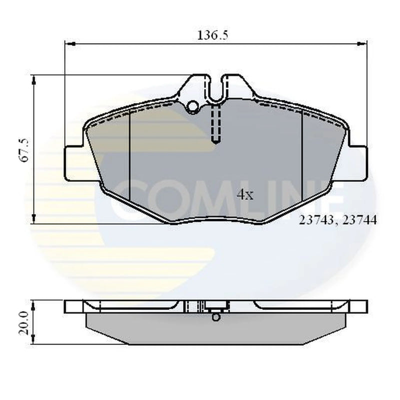 Comline 4 x Front Brake Pad Set fits Mercedes-Benz E-Class 2002-2008