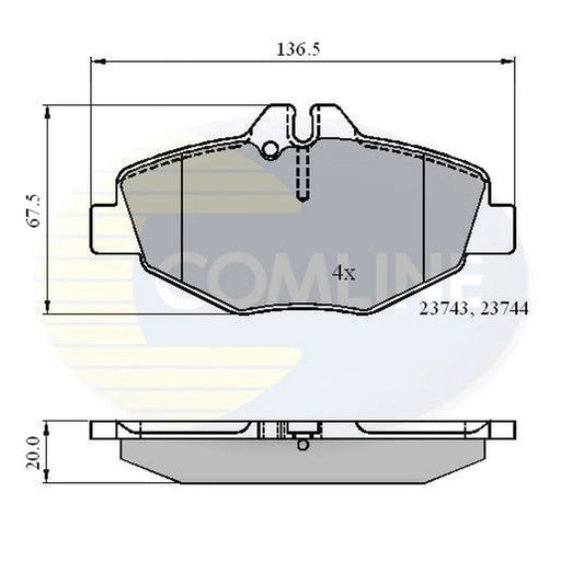 Comline 4 x Front Brake Pad Set fits Mercedes-Benz E-Class 2002-2008