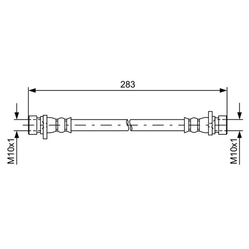 Bosch Brake Hydraulic Hose Line Right fits Honda Jazz III 2008-2015 1.2 1.3 1.4