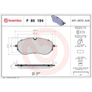 Brembo 4 x Front Brake Pad Set fits Audi Q4 E-Tron 2021 on