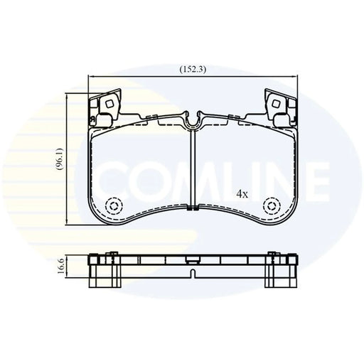 Comline 4 x Front Brake Pad Set fits Land Rover Defender 2020 on 2.0 3.0